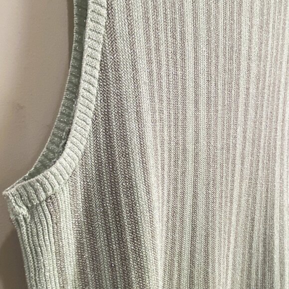 House of Harlow 1960 | Ribbed Tank Tunic‎ Mint Green/White Striped | SZ XL Women - Picture 5 of 13